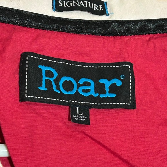 Roar Mens Red Embroidered Western Long Sleeve Shirt Size Large - Picture 3 of 5